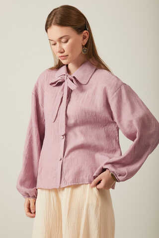 Tied Voile Shirt Powder - 5