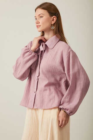 Tied Voile Shirt Powder - 4