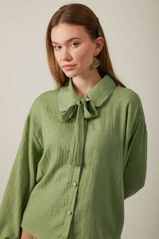 Tied Voile Shirt Soft Green - 6