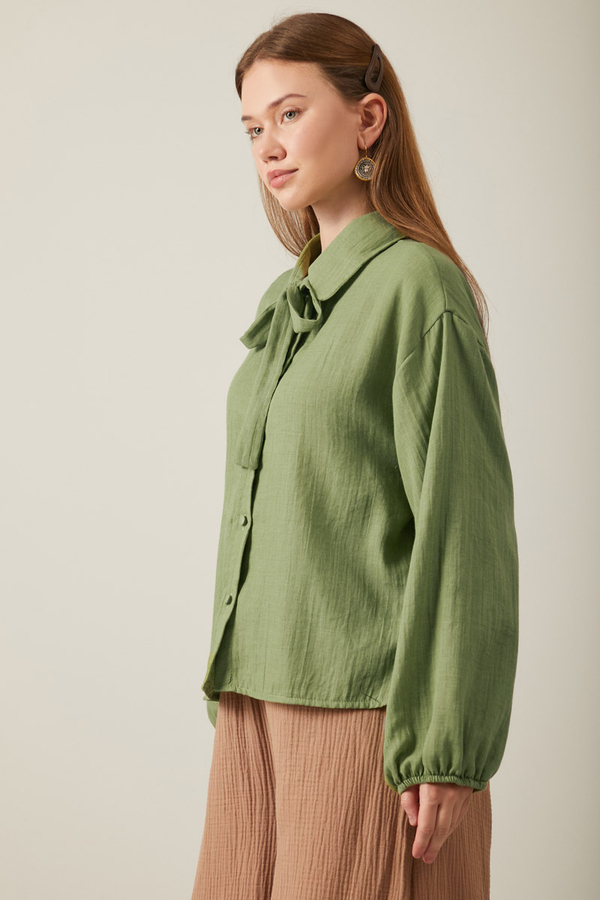 Tied Voile Shirt Soft Green - 8