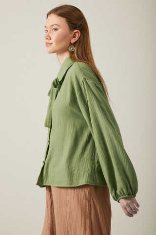 Tied Voile Shirt Soft Green - 10