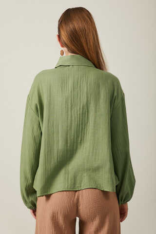 Tied Voile Shirt Soft Green - 14