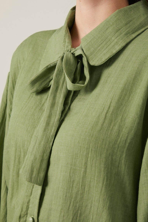 Tied Voile Shirt Soft Green - 11
