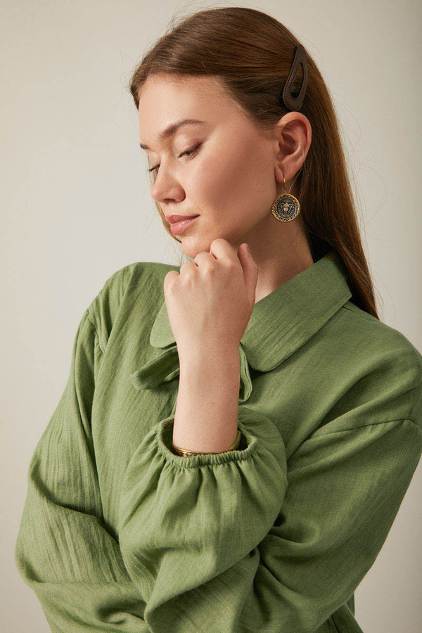 Tied Voile Shirt Soft Green - 13