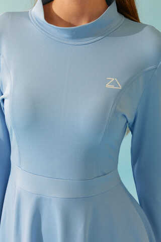 Tiered Skirt Swimsuit Set Baby Blue - 5