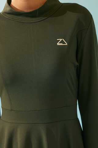 Tiered Skirt Swimsuit Set Khaki - 11