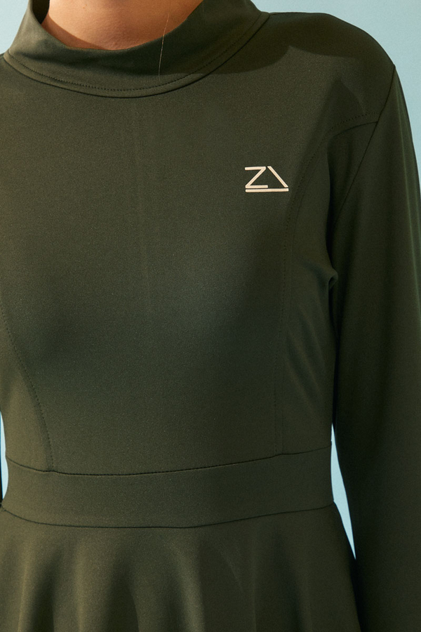 Tiered Skirt Swimsuit Set Khaki - 11