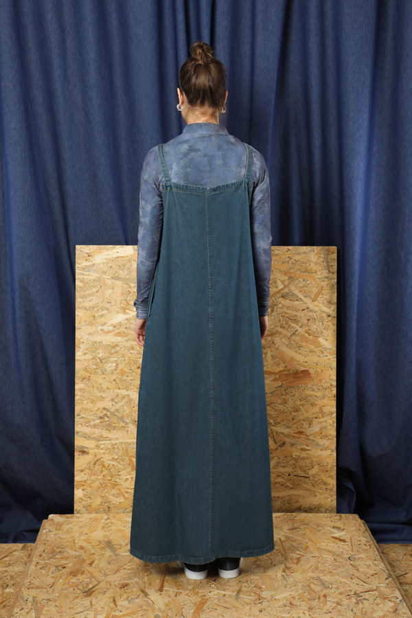 Askılı Denim Jile Koyu Mavi - 7