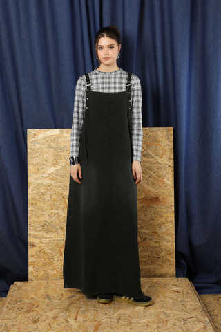 Askılı Denim Jile Siyah - 5