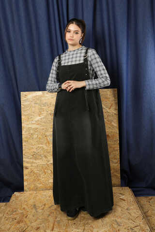 Askılı Denim Jile Siyah - 2