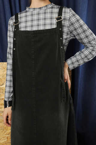 Askılı Denim Jile Siyah - 1