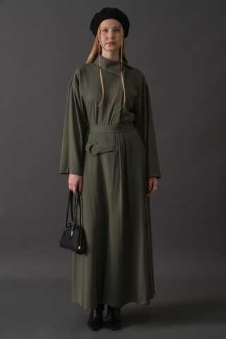 Toka Detaylı Etek Haki - 2