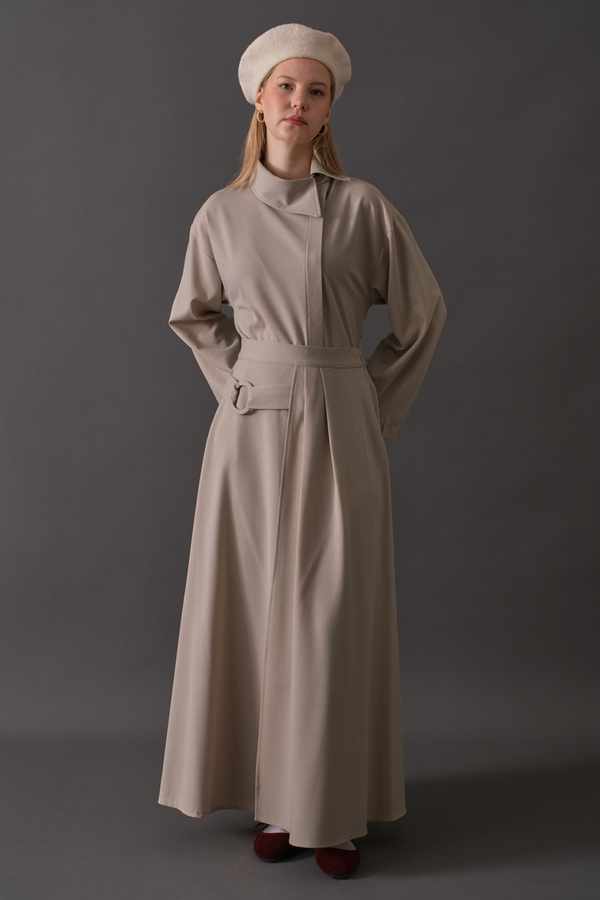 Toka Detaylı Etek Koyu Taş - 1