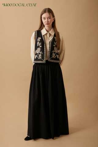 Tomurcuk Skirt Set Black - 1