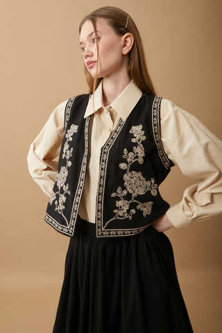 Tomurcuk Skirt Set Black - 2