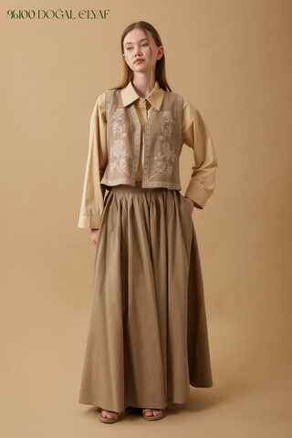 Tomurcuk Skirt Set Camel - 11