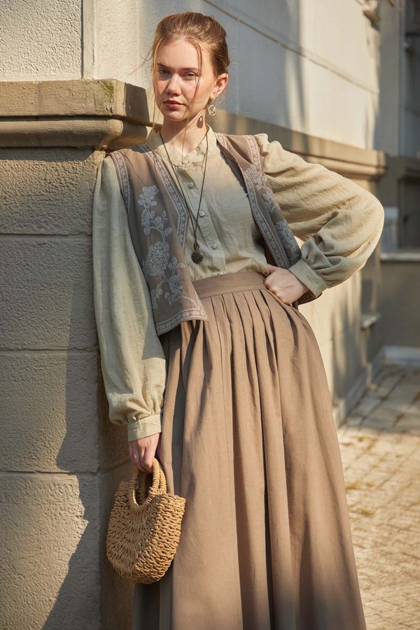 Tomurcuk Skirt Set Camel - 2