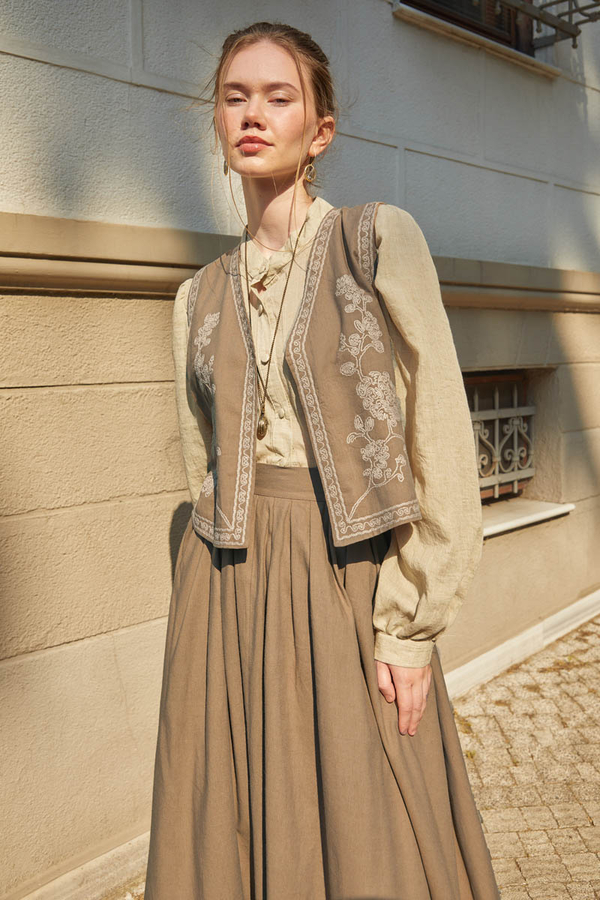 Tomurcuk Skirt Set Camel - 5