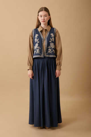 Tomurcuk Skirt Set Navy Blue - 2