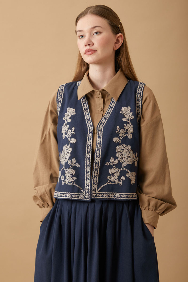 Tomurcuk Skirt Set Navy Blue - 4