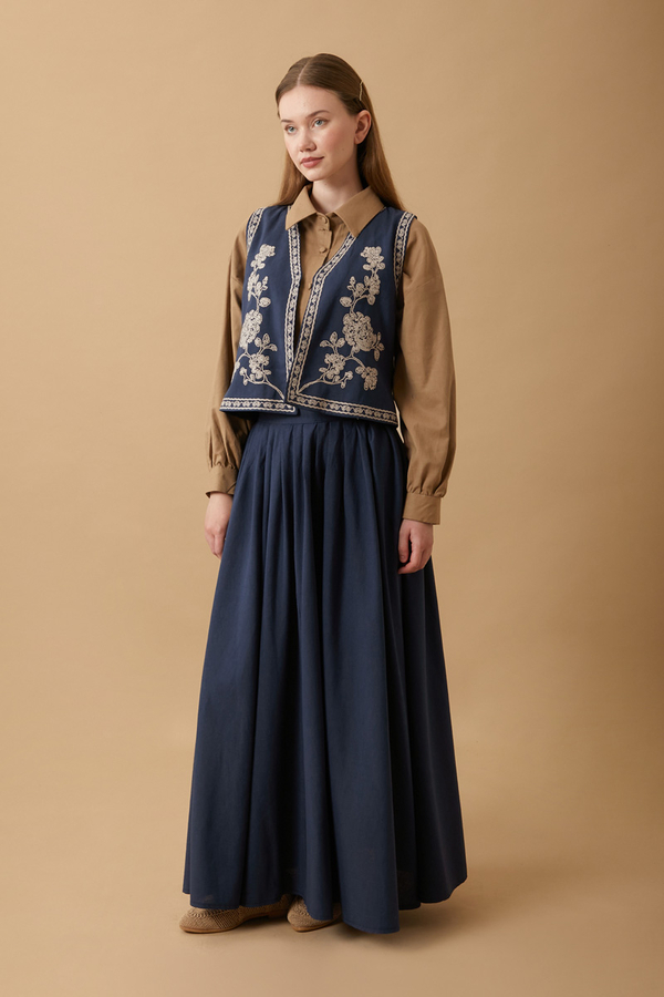 Tomurcuk Skirt Set Navy Blue - 6