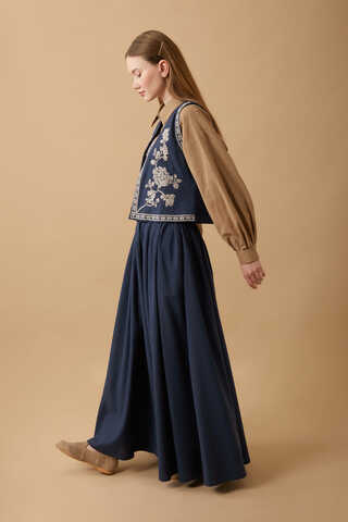 Tomurcuk Skirt Set Navy Blue - 7