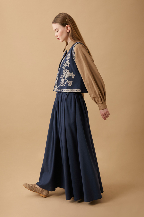 Tomurcuk Skirt Set Navy Blue - 7