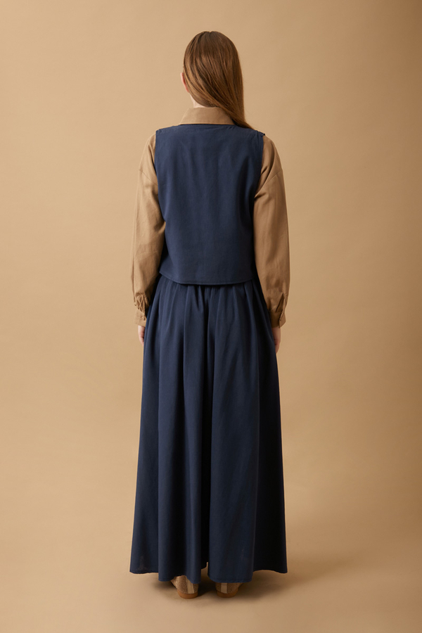 Tomurcuk Skirt Set Navy Blue - 11