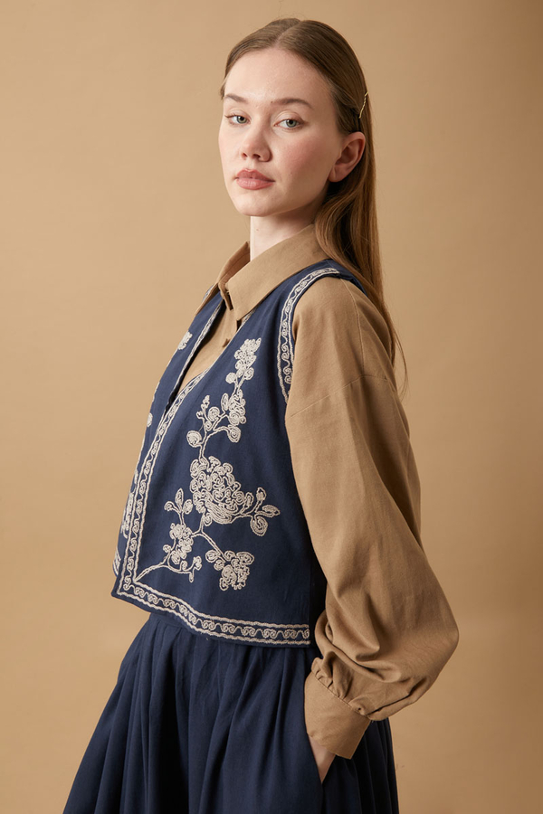 Tomurcuk Skirt Set Navy Blue - 9