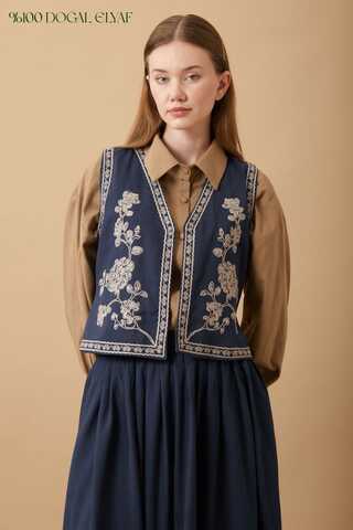 Tomurcuk Skirt Set Navy Blue - 1