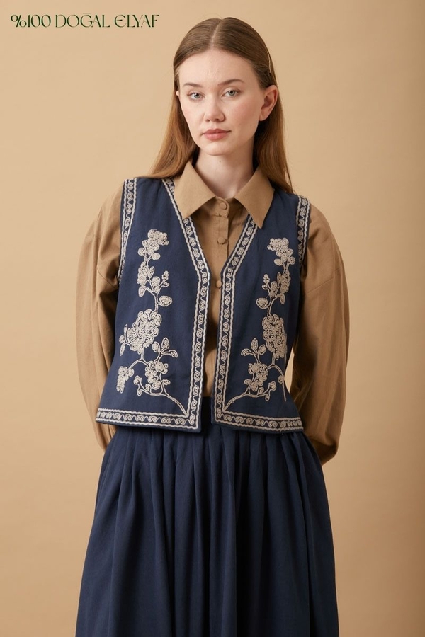 Tomurcuk Skirt Set Navy Blue