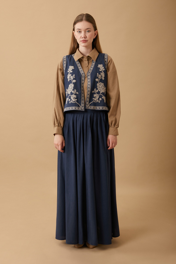 Tomurcuk Skirt Set Navy Blue - 2