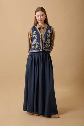 Tomurcuk Skirt Set Navy Blue - 5