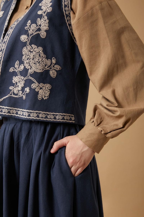 Tomurcuk Skirt Set Navy Blue - 8