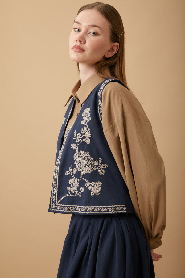 Tomurcuk Skirt Set Navy Blue - 10