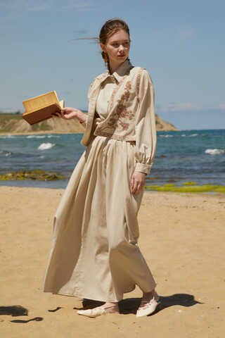 Tomurcuk Skirt Set Stone - 2