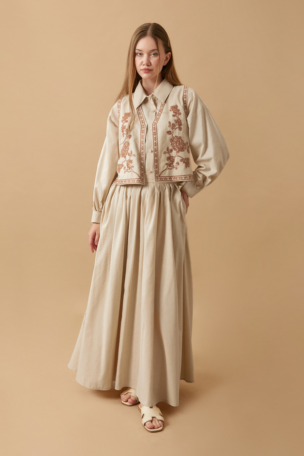 Tomurcuk Skirt Set Stone - 15