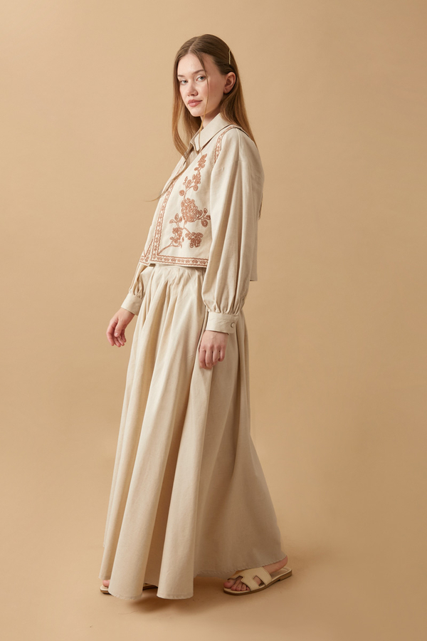 Tomurcuk Skirt Set Stone - 16