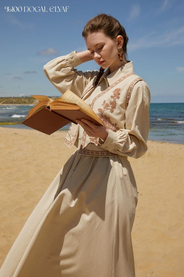 Tomurcuk Skirt Set Stone 