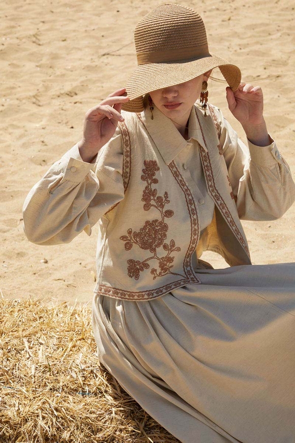 Tomurcuk Skirt Set Stone - 3