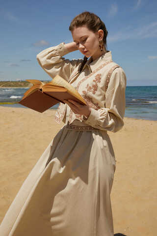 Tomurcuk Skirt Set Stone - 13