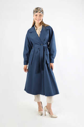 Körük Cepli Trençkot İndigo - 1