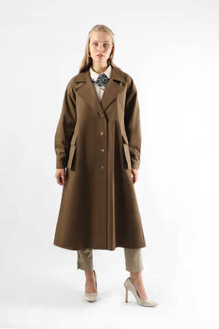 Körük Cepli Trençkot Kahverengi - 5