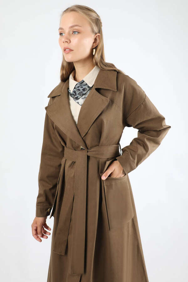 Körük Cepli Trençkot Kahverengi - 2