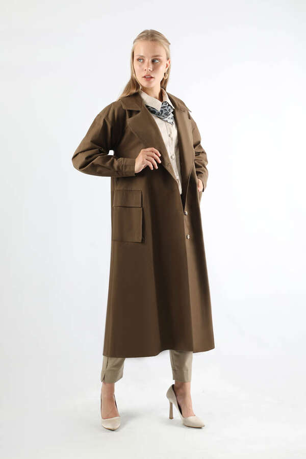 Körük Cepli Trençkot Kahverengi - 1