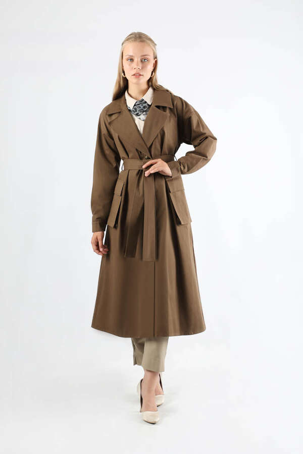 Körük Cepli Trençkot Kahverengi - 4