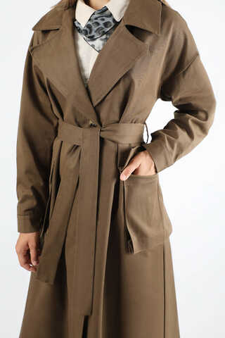 Körük Cepli Trençkot Kahverengi - 3