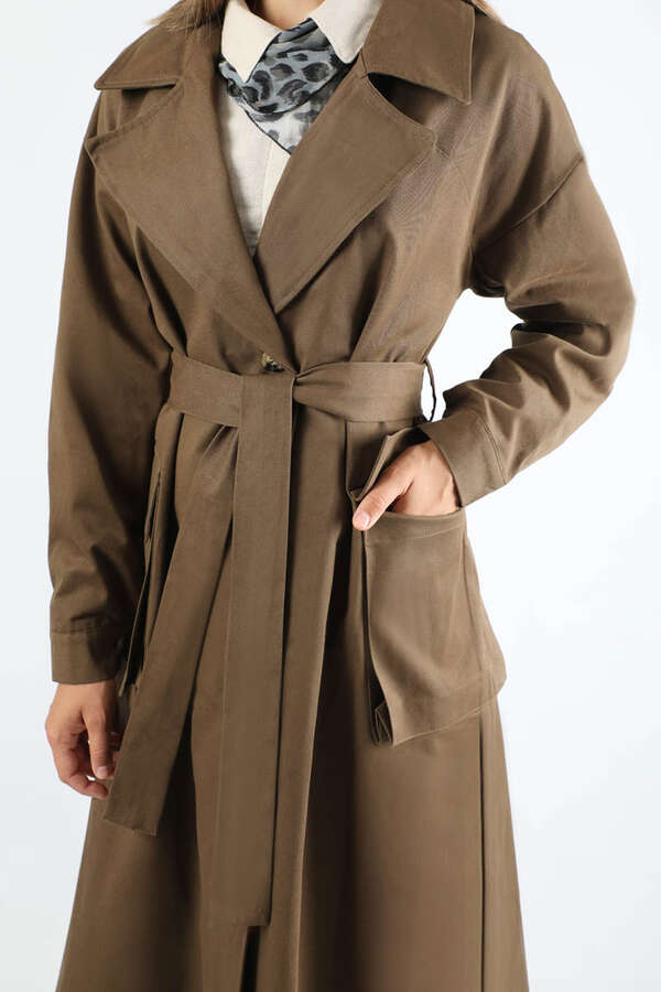 Körük Cepli Trençkot Kahverengi - 3