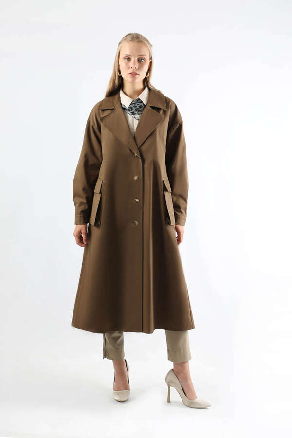 Körük Cepli Trençkot Kahverengi - 5