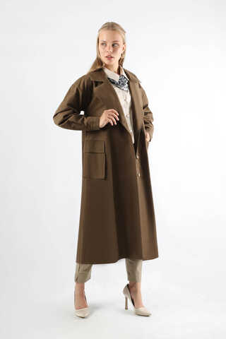 Körük Cepli Trençkot Kahverengi - 1